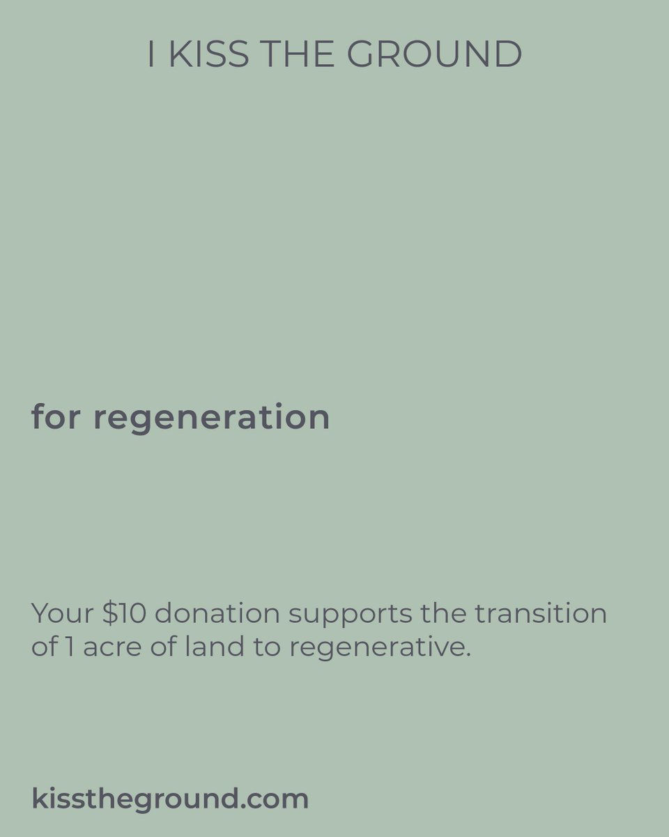 Regenerative farming practices not only reduce a farmer's input costs, but have been found to increase profitability by 25% over time 🌿 Learn how your $10 donation transitions 1 acre of land to regenerative! kisstheground.com/i-kiss-the-gro… #regenerativefarming #farmers