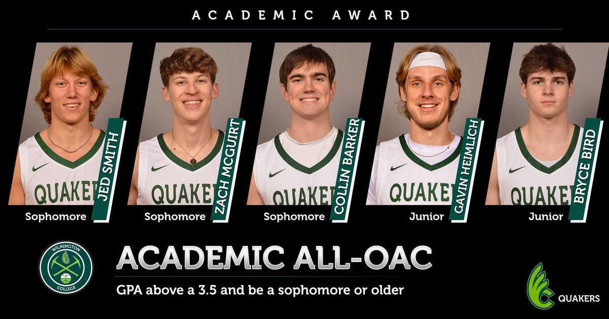 Congratulations to our 5 student-athletes that earned a spot on the OAC Academic All-Conference team!  

In order to earn the honor you must be a sophomore or higher in class standing, maintain varsity status, and have a cumulative GPA of 3.5 or higher! 

📚🏀 

#Hereforthework