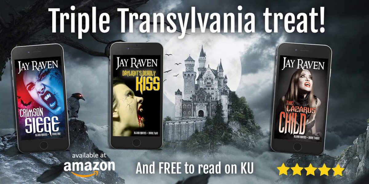 🦇•✰🩸🏰✰•🦇 𝘽𝙇𝙊𝙊𝘿 𝙍𝙄𝘿𝙀𝙍𝙎 𝙏𝙍𝙄𝙇𝙊𝙂𝙔 𝐁𝐲 @JayRavenAuthor On #KindleUnlimited Bk1 Crimson Siege geni.us/gbL7 Bk2 Daylight’s Deadly Kiss geni.us/rsE2nOF Bk3 The Lazarus Child geni.us/RiIJkU #gothic #Horror #thriller #darkfantasy