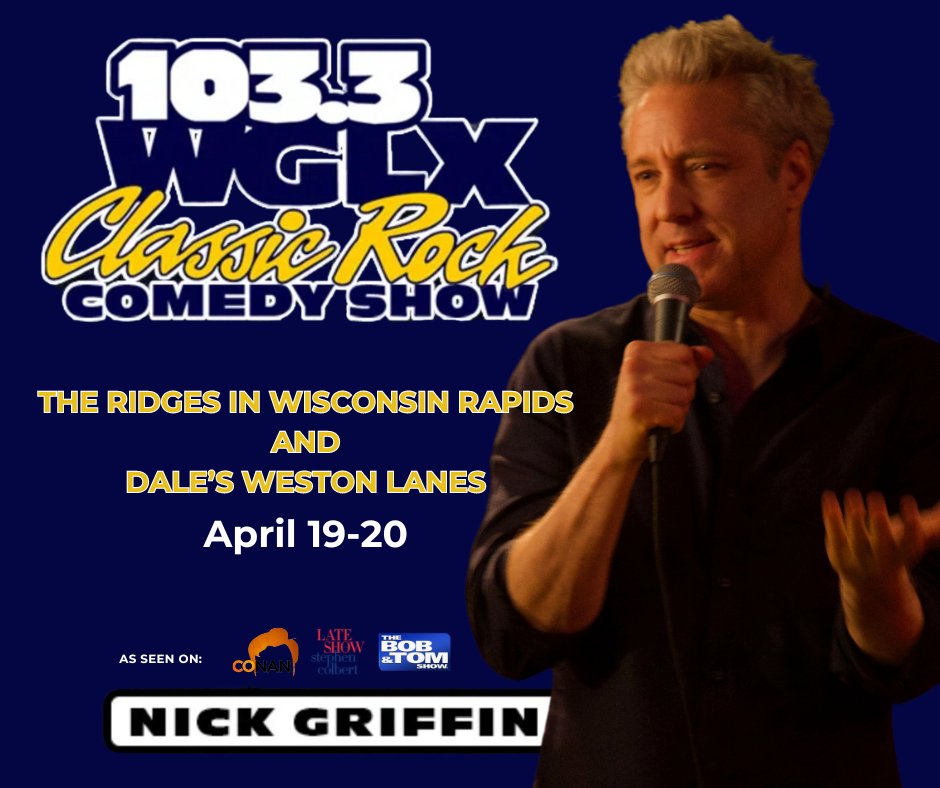 Join me in Wisconsin in April! Get your tickets here: wglx.com/wglx-comedy-sh… #comedy #comic #standupcomedy #comedian
