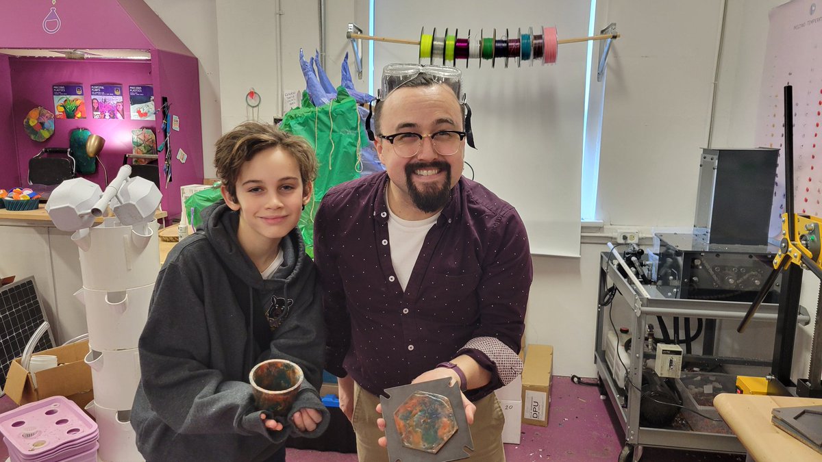 The pure joy when your project comes together after trial and error! I was so excited to catch this moment. #RecycledPlastic 
<a href="/GeorgeStreetMS/">George Street Middle</a> <a href="/AnglophoneWest/">Anglophone West</a> <a href="/brilliant_labs/">Brilliant Labs / Labos Créatifs</a> <a href="/jmrlingley/">Jacob Lingley</a>