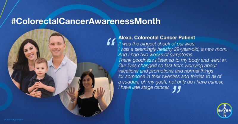 Alexa’s story is a reminder of why we should encourage #patients to listen to their bodies, especially when adjusting to a new routine or life event like parenthood, as they may dismiss potential warning signs. Timely detection and treatment are key. Thanks for sharing! 👏 #CRC