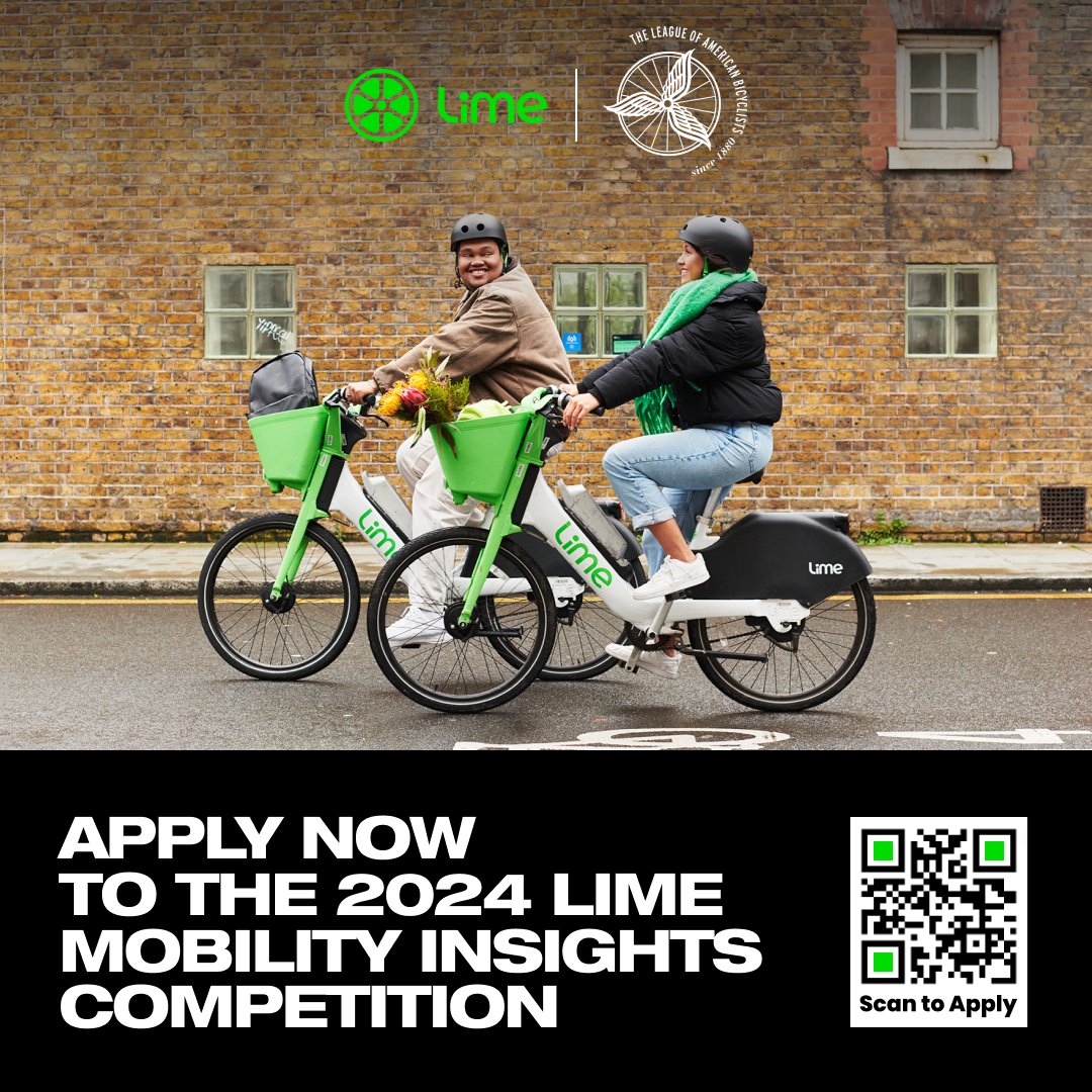 📢Calling all U.S. planners and engineers! Looking for ways to enhance road safety, sustainability, or improve equitable access? @limebike, together with @bikeleague, is launching the 2024 Lime Mobility Insights Competition. 💡Visit our blog to learn more:…