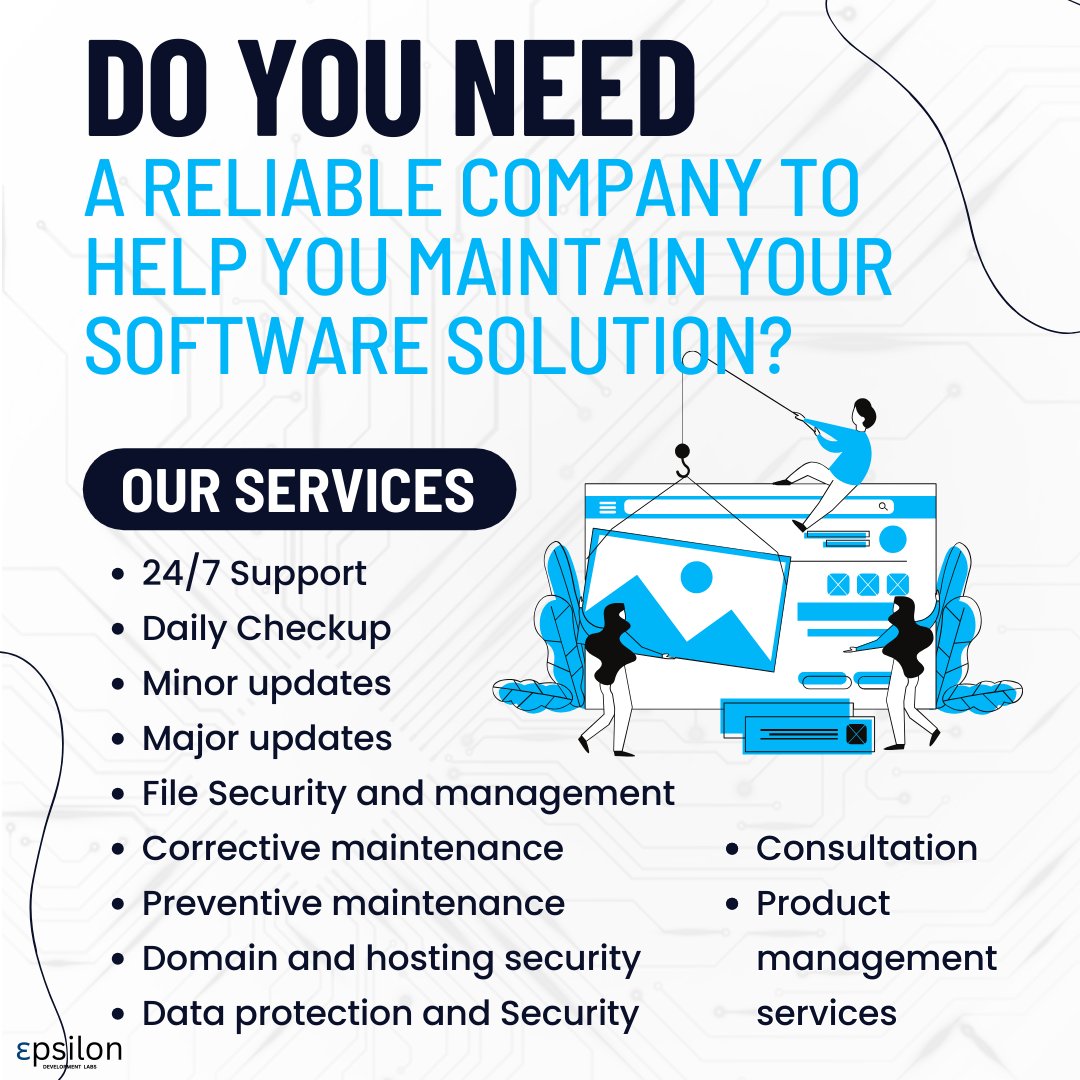 EpsilonDevs's tweet image. We are here to help you maintain a balance between your business and your technical team by helping you manage and scaling your platform effortlessly.

Outsource your web and mobile application today for technical management and smooth running!
#websitesolution #eyeloveyou #web