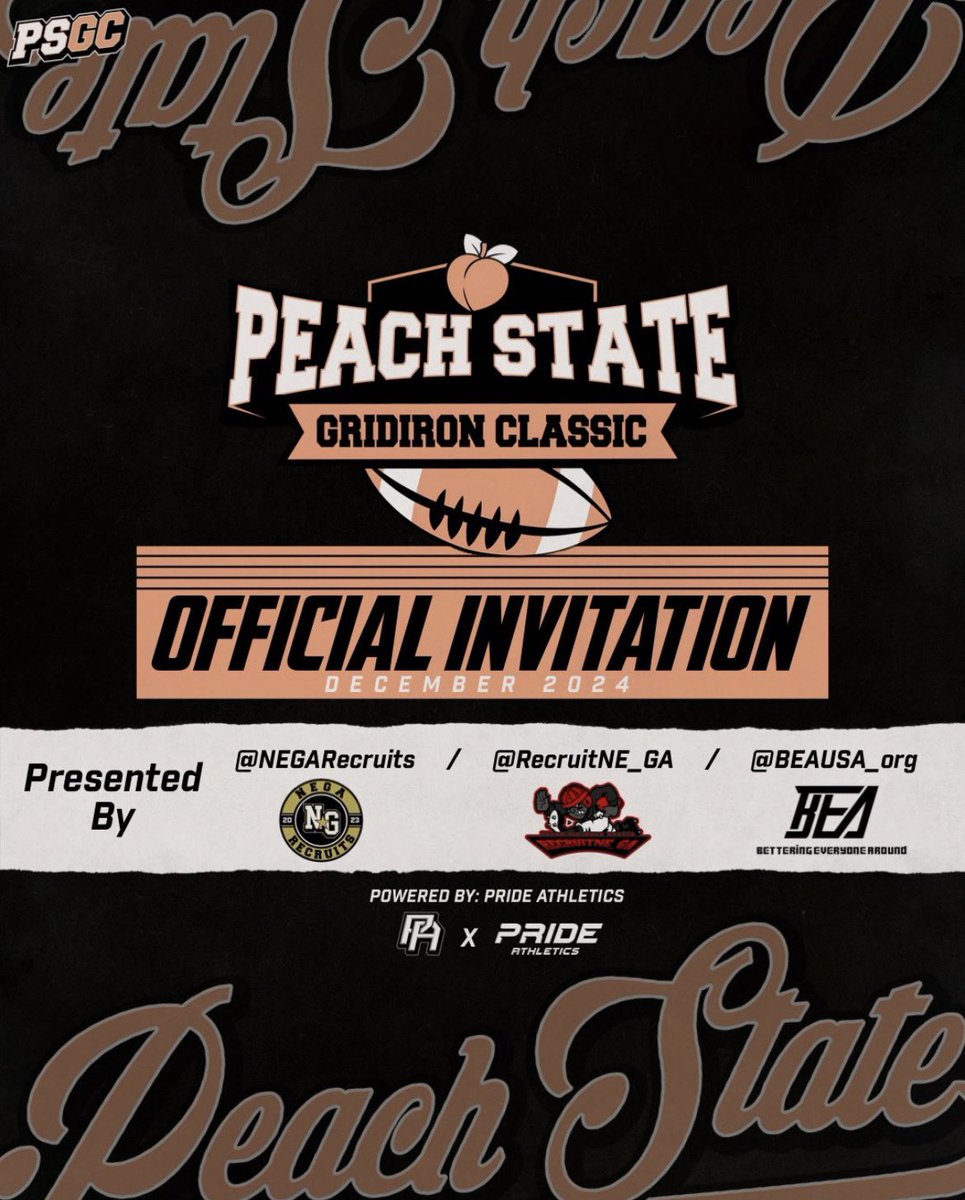 Excited to have the opportunity to compete against some of the best in the state‼️ @PeachStateGC @coachrcraft @NFHS_FB_Recruit @NEGARecruits @deucerecruiting @cwags39 @coachrcraft @NoFoFootball @RecruitNE_GA @CoachDaniels06 @BEAUSA_org