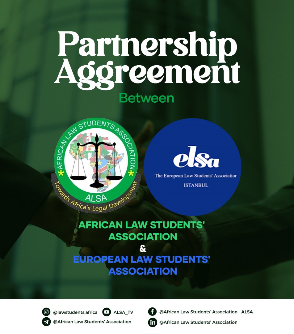 AlsaLawuganda's tweet photo. The @ALSA @international and the @ELSA(@European @Law @Students' @Association have had a partnership agreement. 
This will enhance cooperation, friendship, and unity. Empowering African legal students. https://t.co/JbCT3eRkgt