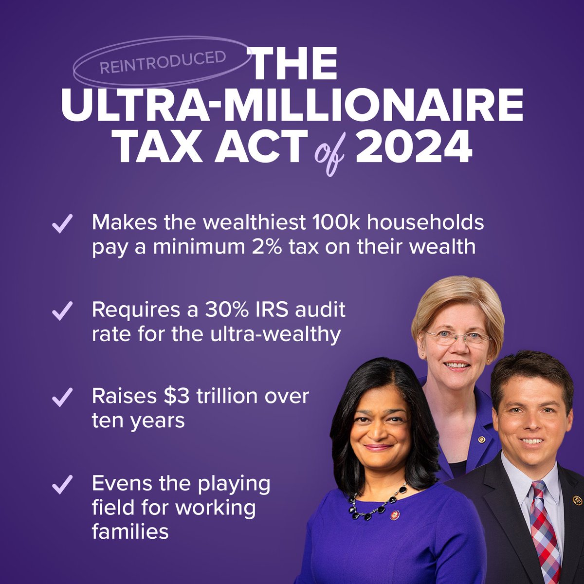 The AFL-CIO proudly endorses the Ultra-Millionaire Tax Act.

In 2019, the richest Americans paid just 3.2% of their wealth in taxes while working families paid 7.2%.

It's time to even the playing field &amp; raise revenue to invest in working families.