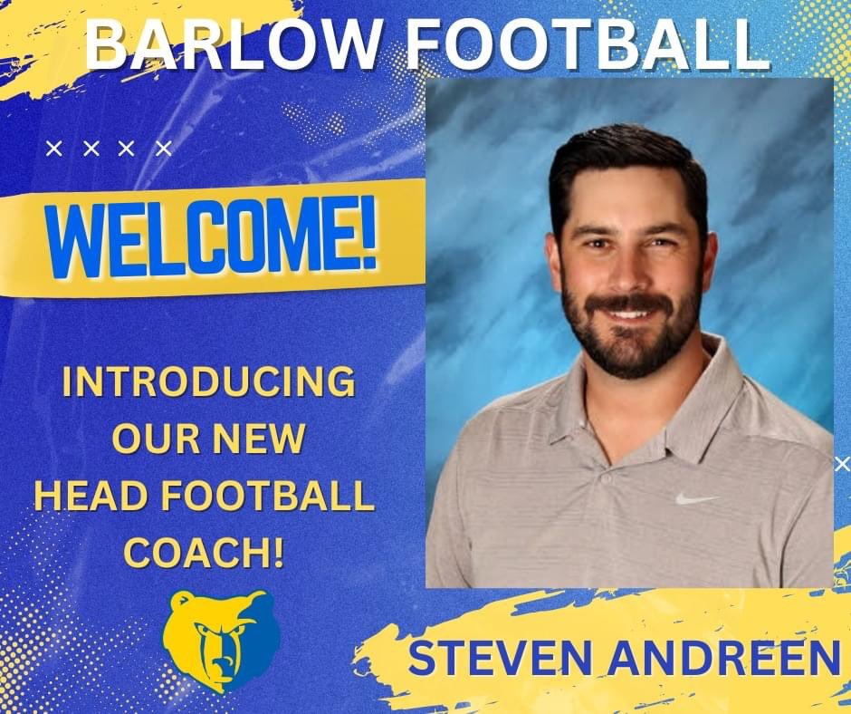 Barlow Football (@barlow_football) on Twitter photo Welcome <a href="/CoachAndreen/">Steven Andreen</a>!Coach Andreen brings 13 years of coaching experience with him to Barlow High School. Steven attended graduate school at George Fox University where he earned an MAT. He then began teaching and coaching at David Douglas High School. Welcome <a href="/CoachAndreen/">Steven Andreen</a>!Coach Andreen brings 13 years of coaching experience with him to Barlow High School. Steven attended graduate school at George Fox University where he earned an MAT. He then began teaching and coaching at David Douglas High School.