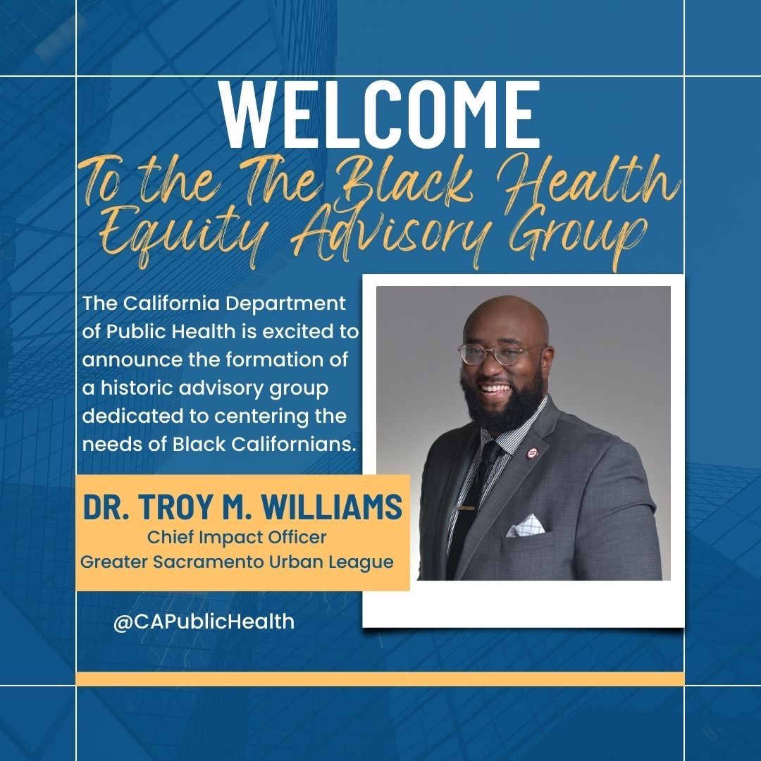 I am honored to be part of the groundbreaking Black Health Equity Advisory Group with <a href="/CAPublicHealth/">California Department of Public Health</a>

Excited to collaborate with fellow members from community-based organizations to drive meaningful change for Black Californians.

 #PublicHealth #HealthEquity #Evaluation