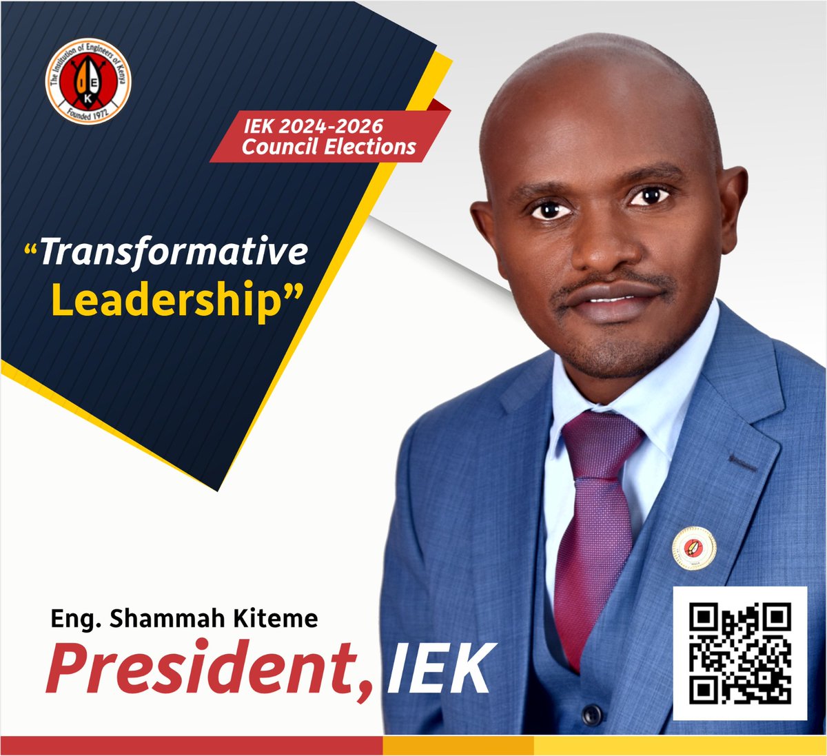 Dear Esteemed Engineers I humbly request on 21st March 2024 we turn up in large numbers and elect Eng @shammahkiteme for the position of President. He is a true transformative leader who delivered the strategic vision of this noble institution for the next 5 years.@TheIEK