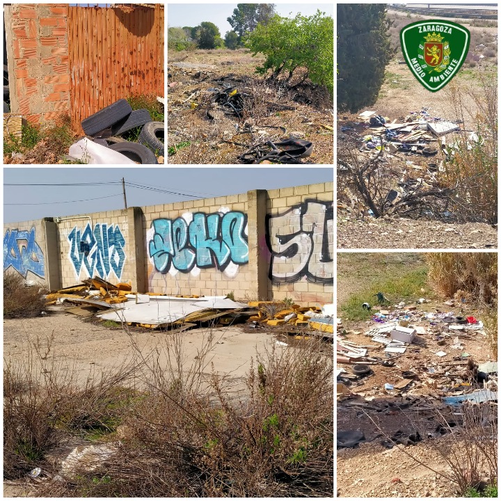 Seguimos encontrando demasiados puntos con residuos en el campo en #Zaragoza Recuerda!! Es más facil ir al #PuntoLimpio incluso los domingos estan abiertos. #ZaragozaCuidasuEntorno #AgentesdeMedioAmbiente