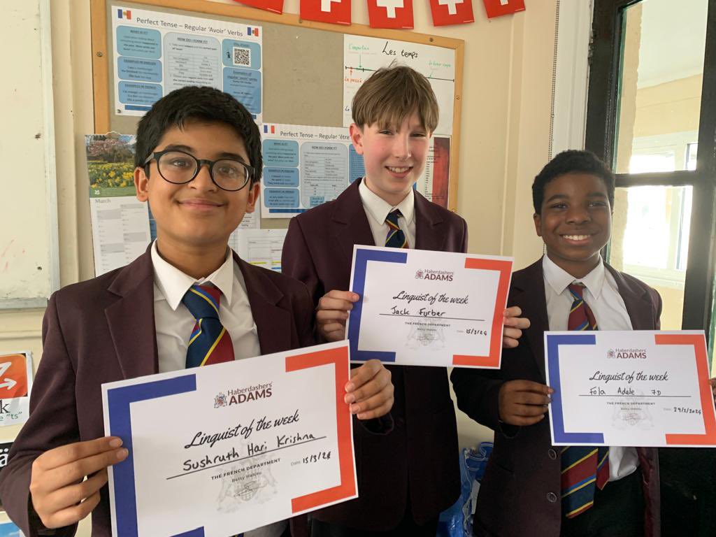 HA_FrenchDept's tweet photo. What a marvellous way to end this half-term! Many congratulations to our Yr7 &amp; Yr8 for receiving their nominations of #LinguistOfTheWeek 🏆 - We are immensely proud of you all. Well done! Bravo!👏👏 #ProudTeacher #SmashingEndToTheTerm #CelebratingSuccess #HardWorkPaysOf 😊👍🇫🇷 https://t.co/s8zXxNG2R9