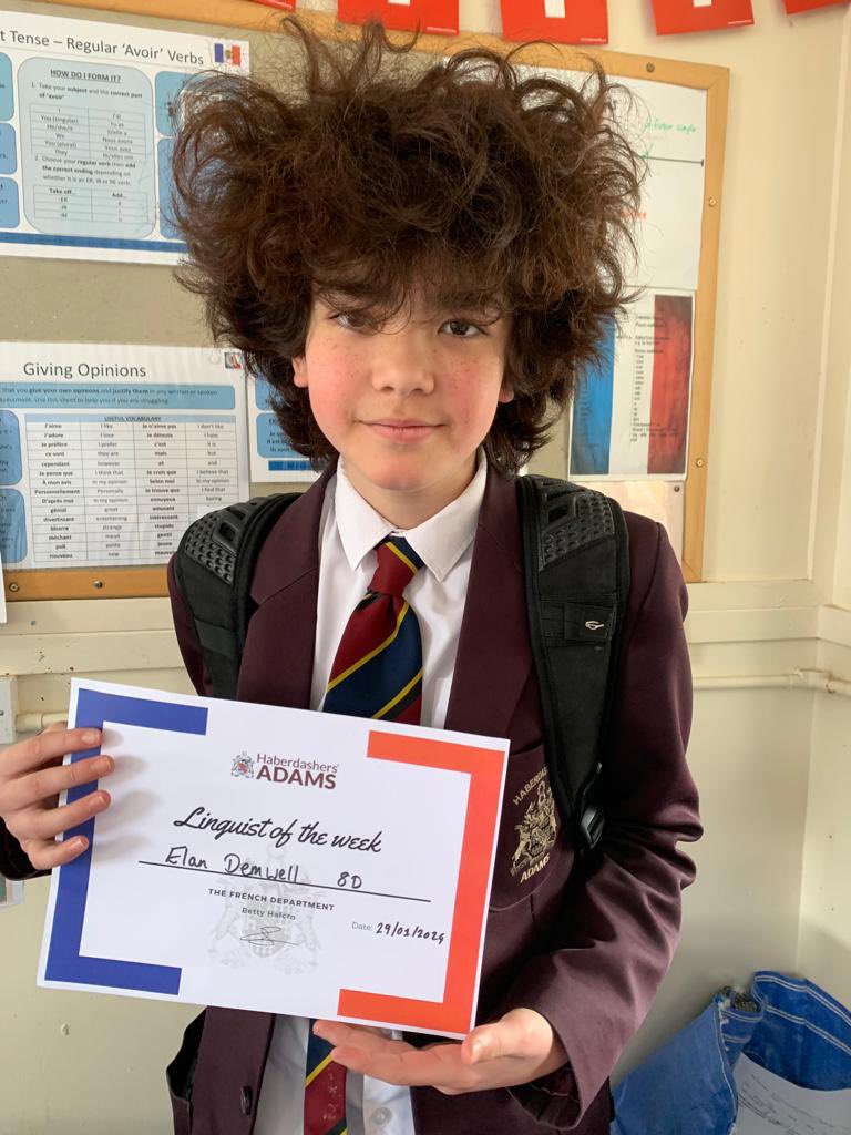HA_FrenchDept's tweet photo. What a marvellous way to end this half-term! Many congratulations to our Yr7 &amp; Yr8 for receiving their nominations of #LinguistOfTheWeek 🏆 - We are immensely proud of you all. Well done! Bravo!👏👏 #ProudTeacher #SmashingEndToTheTerm #CelebratingSuccess #HardWorkPaysOf 😊👍🇫🇷 https://t.co/s8zXxNG2R9