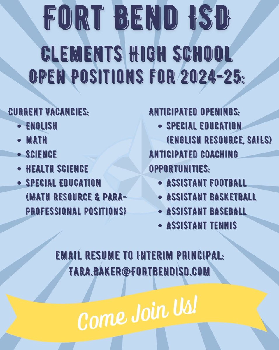 CHS_Rangers's tweet photo. We are hiring! We would love to have you join our Ranger family! https://t.co/Eg2u0sa4fi