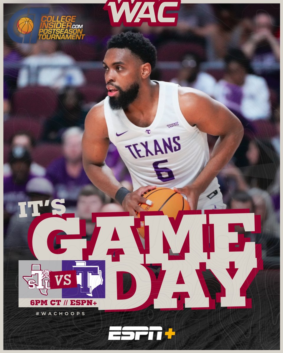 UAConference's tweet photo. 🏀 It's GAME DAY for @TarletonMBB!
📍 @collegeinsider Postseason Tournament
⏰ 6PM CT
📊 https://t.co/nGIaS38vTx
📺 https://t.co/nvMAluih7J
#OneWAC x #WAChoops