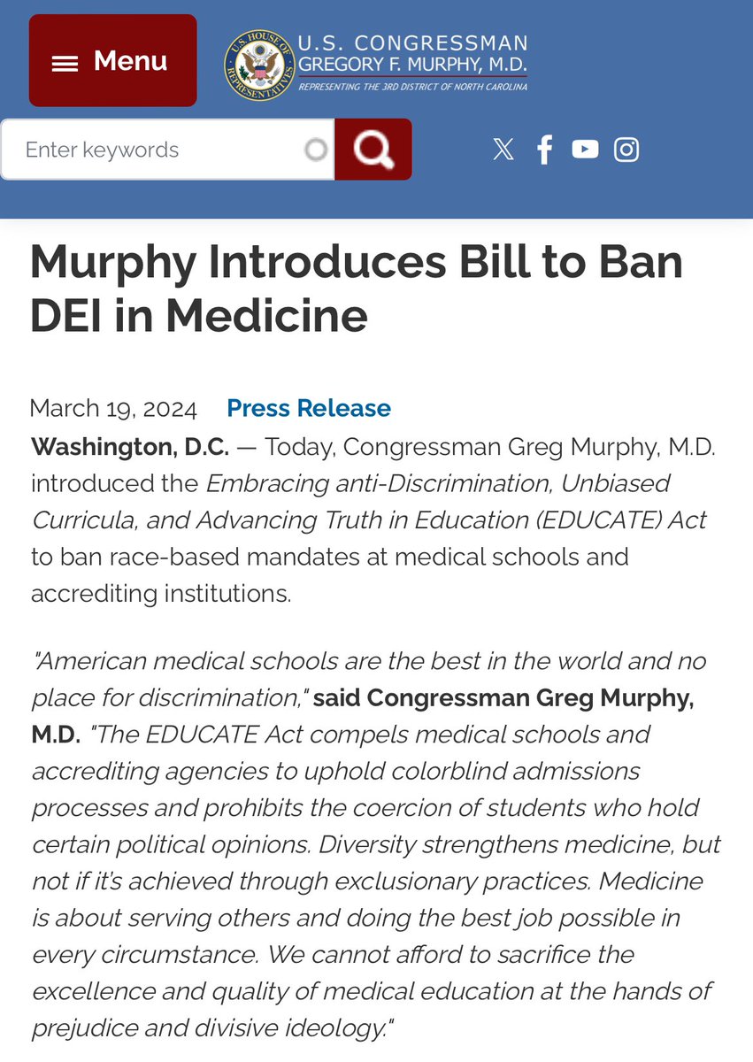 There is no evidence that suggests medical students’ learning of antiracist curricula or increasing the diverse representation of physicians leads to worse health outcomes. In fact, evidence suggests the opposite. 

DEI efforts in medicine help save lives. This bill is dangerous.