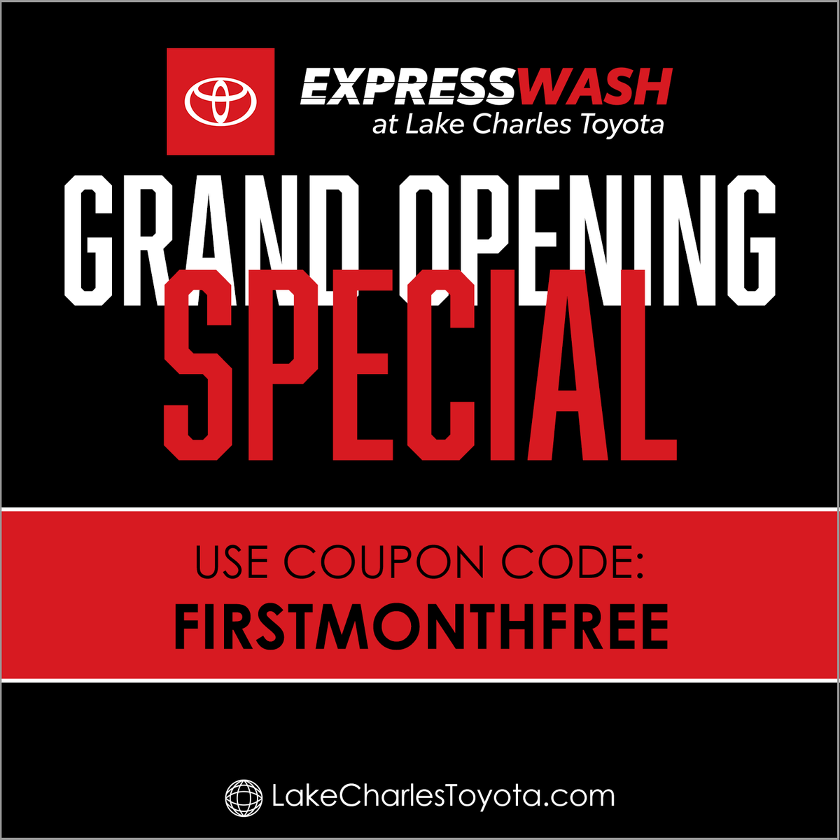 Sign up for any level of our Unlimited Wash Club - use the coupon code 'FirstMonthFree' and your first month of unlimited washes are on us!! ExpressWash is open to the public and all models of cars, trucks and suvs. #RaiseYourExpectations.
