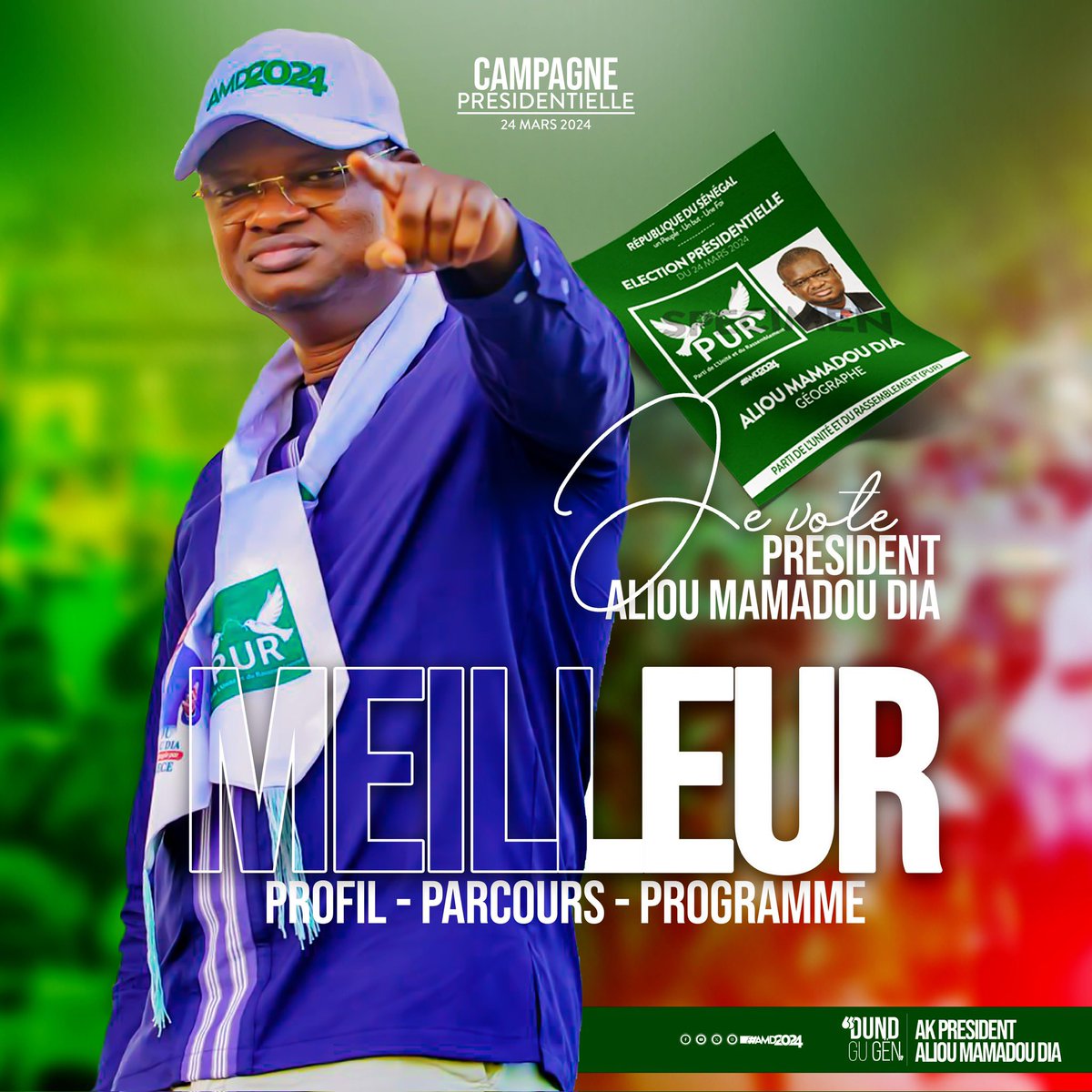 latdior_'s tweet photo. Chers compatriotes, si vous voulez sérieusement un changement, la justice, la paix et le développement du Sénégal, alors le choix est clair. Le 24/03, votons pour un avenir meilleur avec Aliou Mamadou Dia. #VoteResponsable https://t.co/0VmOPbdPao