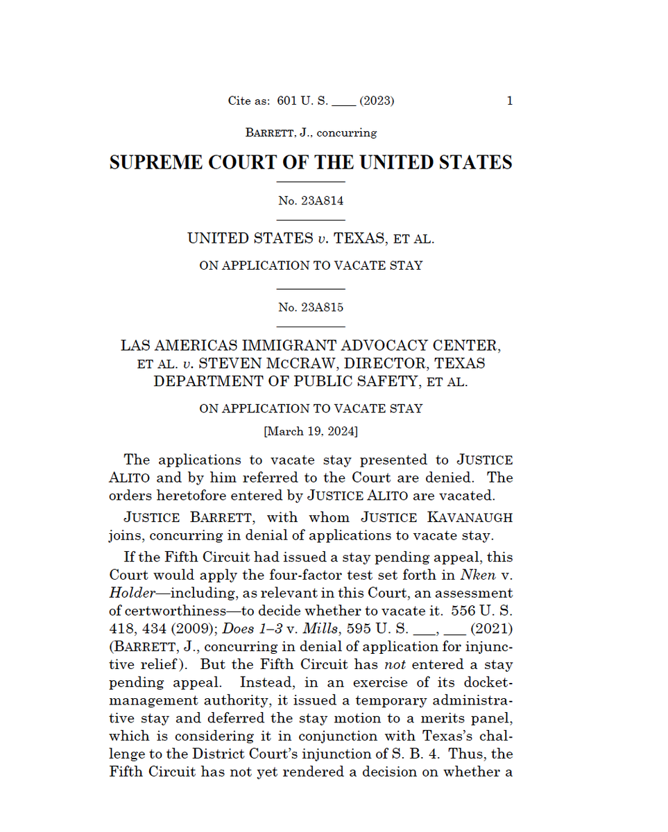 Uriel J. García (@ujohnnyg) on Twitter photo SCOTUS  has let Texas' immigration law, SB 4, go into effect, SCOTUS  has let Texas' immigration law, SB 4, go into effect,
