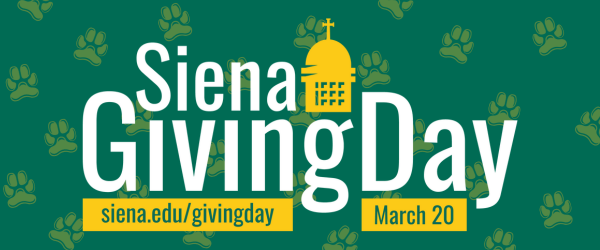 🐶💚💛 #SienaGivingDay IS TOMORROW! Help us reach our goal of 2⃣0⃣0⃣ donors to the Saints Alive! Athletic Fund Stay tuned for special challenges tomorrow where donors can win 🎁 When you donate, select Saints Alive! for your area of support to help us #BuildBetterSaints 🎁…