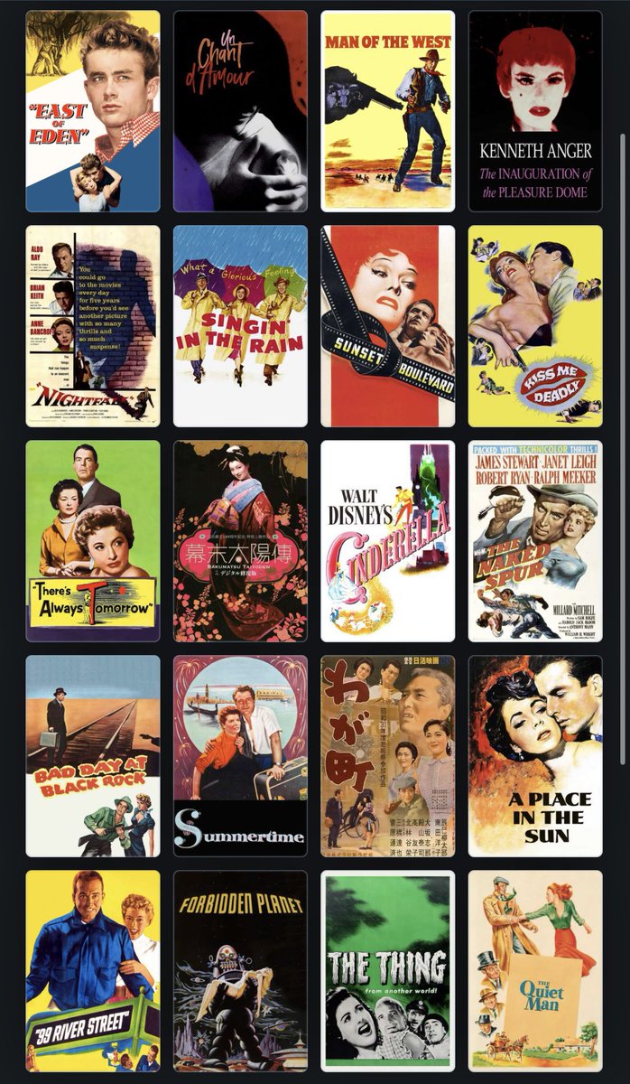 20 from the 50’s. Lotta stuff I still have to see but here r some I love