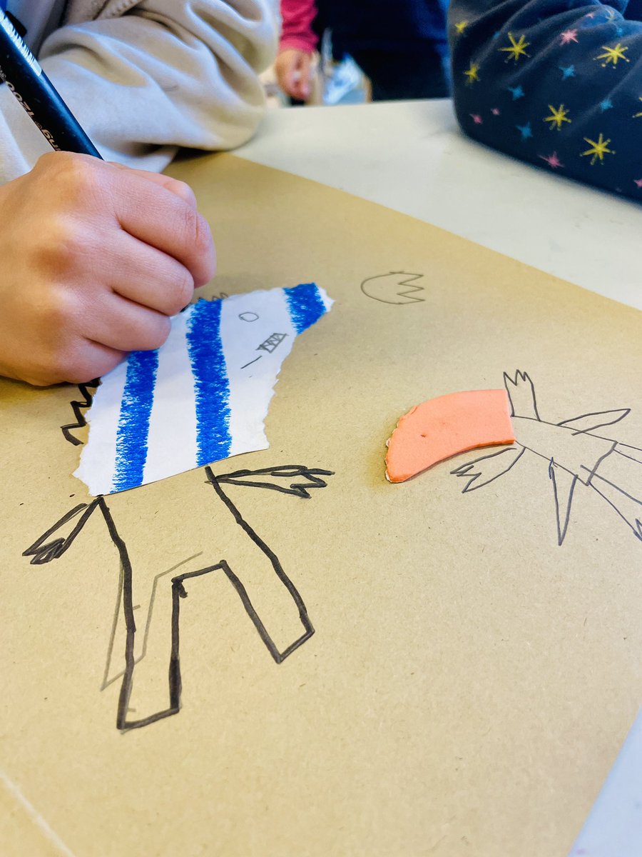 fragosusmarkus's tweet photo. Tancant processos. El raig de la inspiració de Hirameki ens ajuda a trobar dibuixos amagats a les taques de pintura. Però anem més enllà i també els busquem als trossos sobrants de la paperera creativa. @escolacamins #somprojecte #somCamins https://t.co/pjPCvTBtDV