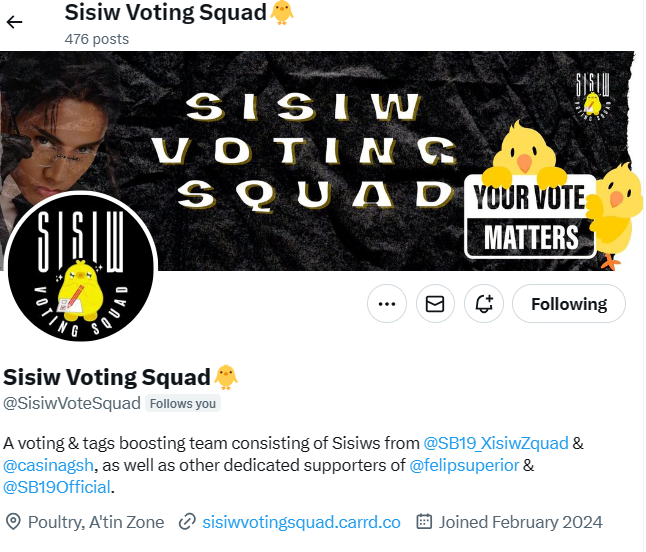 casinagsh's tweet photo. Please follow our Felip-focused voting squad.
to increase traction.
@felipsuperior  #FELIP #SB19_KEN

@SisiwVoteSquad https://t.co/OjEWsUzIrQ