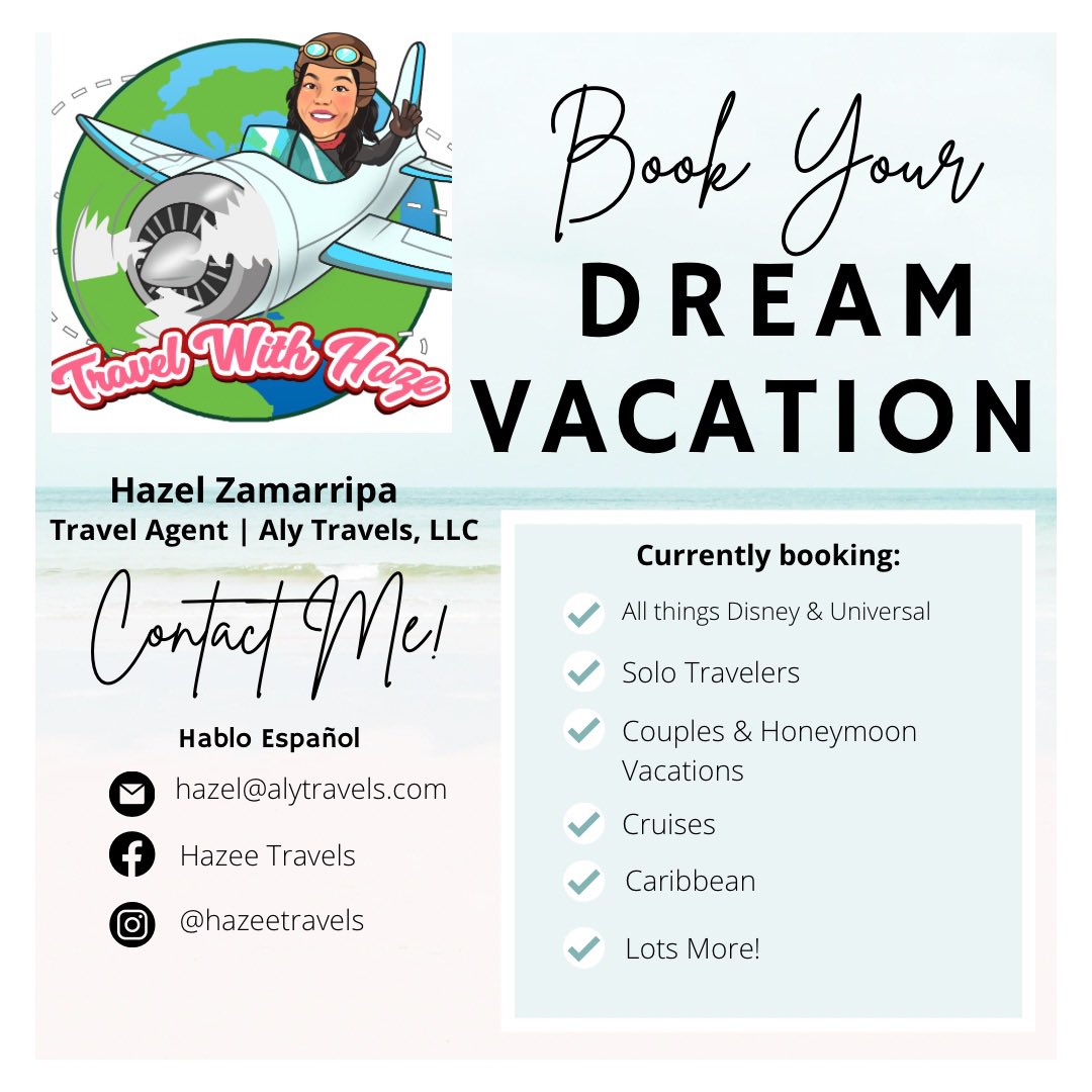 I’m a travel agent, in case you didn’t know! I can help you hook anything and everything, plus give you some tips and tricks. Sharing/reposting goes a long way 🤗 #houstontravelagent #Travel #agentedeviajes #travelhelp #habloespañol