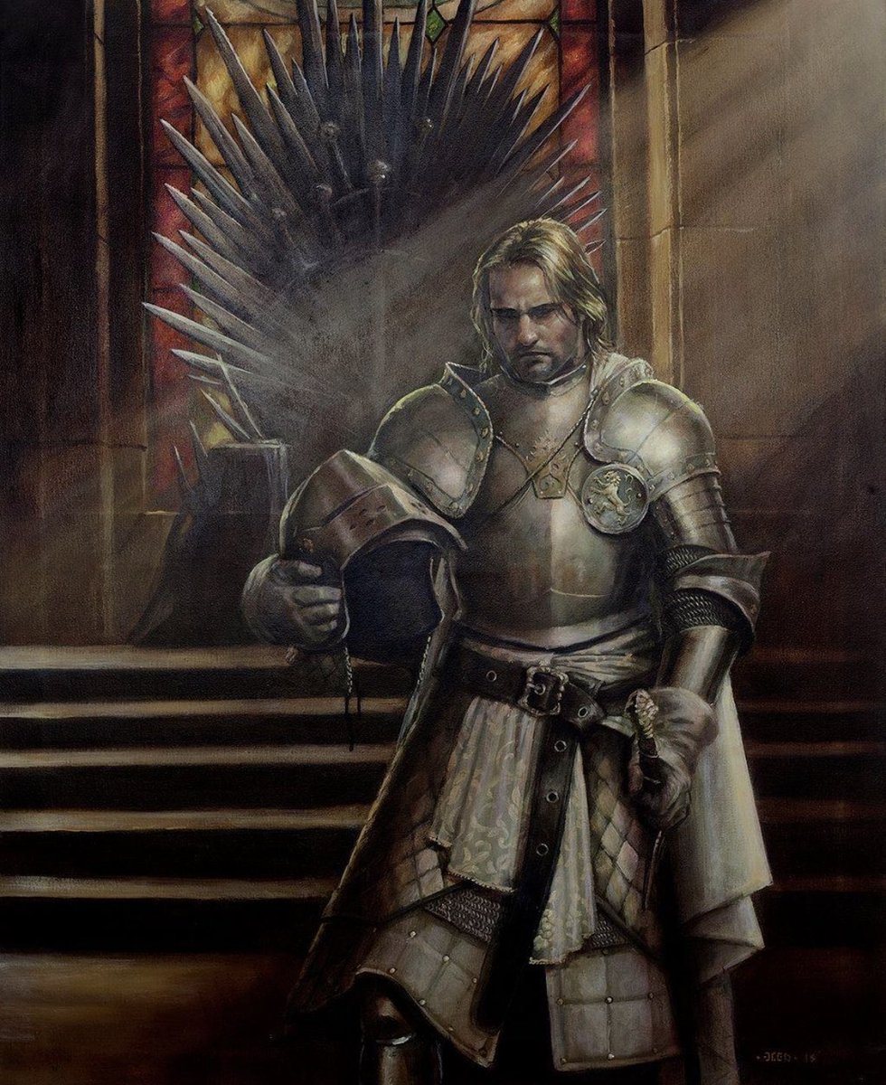 KingTargaryenn's tweet photo. Quince días después, Jaime fue nombrado hermano juramentado de la Guardia Real por Ser Gerold Hightower en una ceremonia en Harrenhal, convirtiéndose en el hombre más joven en ser nombrado miembro de la Guardia Real. Esa noche, sin embargo, el rey Aerys II agrió el honor al enviarlo de vuelta a Desembarco del Rey para proteger a la reina Rhaella y al príncipe Viserys, negándole la oportunidad de participar en el torneo de Lady Whent. Jaime se dio cuenta entonces que el rey sólo le había elegido como una ofensa hacia su padre, de quien el rey estaba insanamente celoso, para robarle a su heredero. Más aún, el plan falló estrepitosamente cuando Lord Tywin, furioso con la situación, renunció a la posición de Mano del Rey y volvió con su familia, incluida Cersei, a Roca Casterly. Jaime se quedó en la corte, protegiendo al rey.
