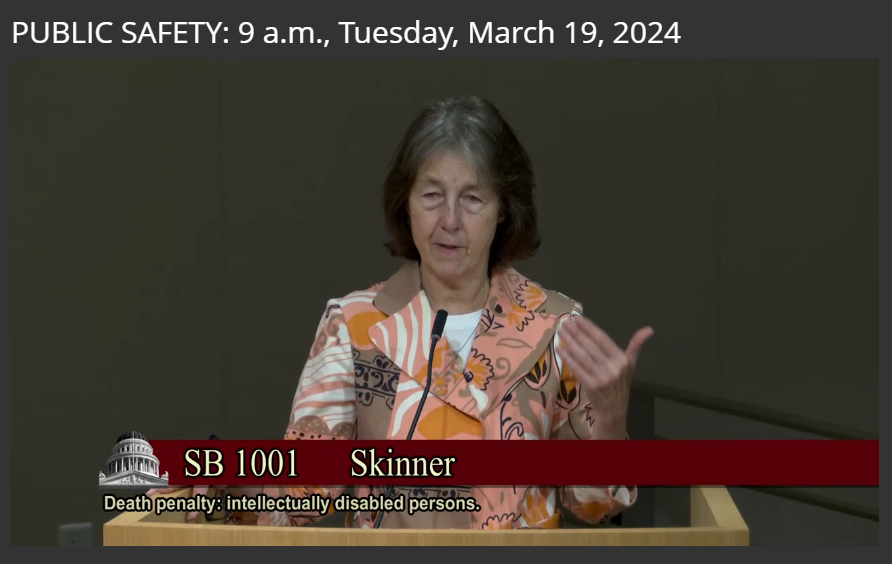 NancySkinnerCA's tweet photo. Excellent! The CA Senate Public Safety Committee today approved my #caleg #SB1001, which would provide necessary and important safeguards to ensure CA does not put intellectually disabled people on Death Row. Vote was 4-0. https://t.co/9FScxiqeq5