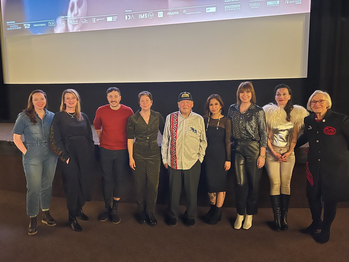 Lisa Jackson (@nahmabin) and team at the WILFRED BUCK world premiere at @cphdox 🌟 Thanks to Greenlandic singer Aviaja Lumholt, Wilfred Buck and daughter, Autumn, for their accompanying performances, and to Kerry Swanson and the Indigenous @screen_office for their support.