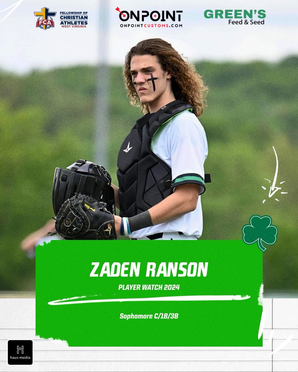 👀 ⚾️ Player Watch 2024 ⚾️ 👀 Charleston Catholic Baseball @Zaden07 who has at 4.5 GPA, a Division 1 offer, and was 2nd team All Kanawha Valley as a Freshman ‼️ Presented by: OnPoint Customs , Green’s Feed Ripley , FCA, Charleston, WV