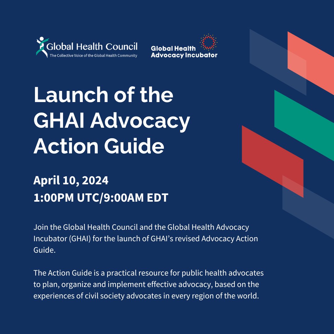 Happening tomorrow! We're launching our updated Advocacy Action Guide with expert public health panelists to discuss what goes into planning, organizing and implementing effective advocacy. We'd love to (virtually!) see you there with @GlobalHealthOrg: bit.ly/3IV0p2R