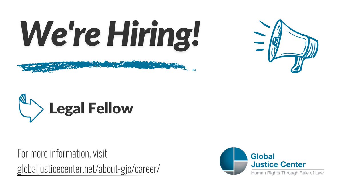 NEW: We're looking for a Legal Fellow to join our incredible team of feminist advocates! If you have experience fighting for gender equality and human rights, we want to hear from you. Apply today: globaljusticecenter.net/career/legal-f…