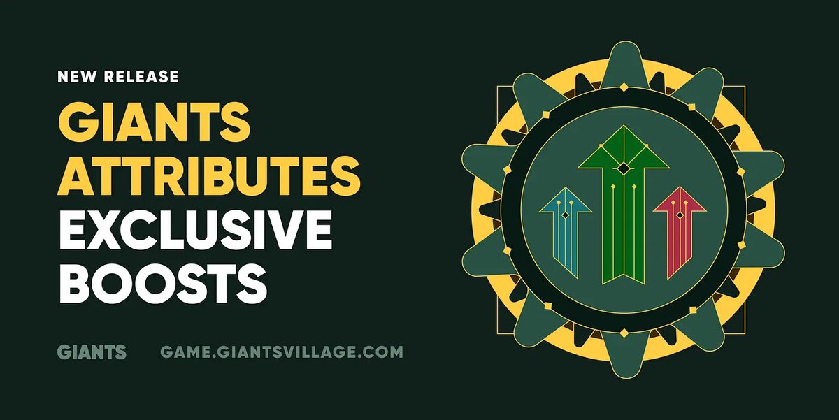 Don't know about you, but we are excited. 🥁 Get ready to supercharge your gameplay experience with the long-awaited feature: Giants Attribute Boosts! 🌟 Read more here: blog.giantsvillage.com/exclusive-in-g… 

🚀 Stay tuned for more exciting updates, and let us know your feedback as we