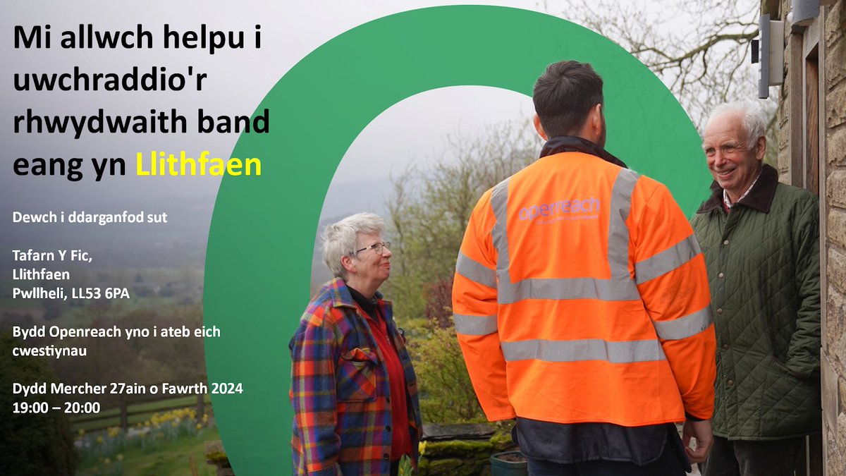 tafarnyfic's tweet image. ‼️Eisiau gwybod mwy am uwchraddio rhwydwaith band eang yn #Llithfaen? Dewch draw i’r Fic i glywed mwy‼️ openreach.com/news/gwynedd-c… 👇