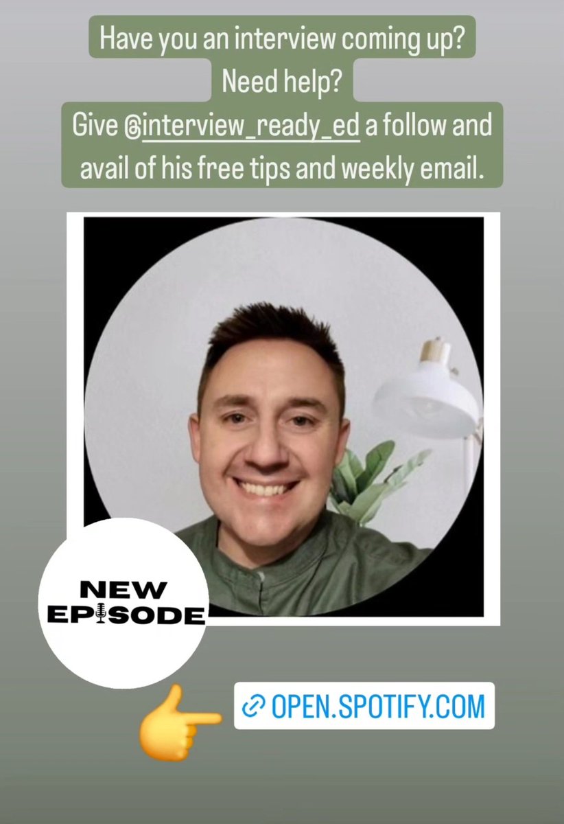 Give <a href="/tommylyons82/">Interview Ready Ed</a>  a follow and check out his Instagram for free interview tips.  Our podcast is here open.spotify.com/episode/3L7P04…