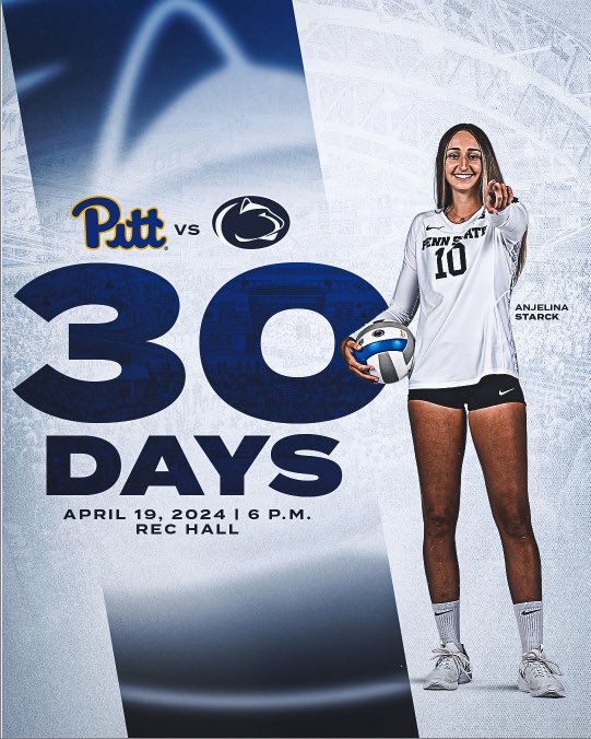 𝟯𝟬 𝗱𝗮𝘆𝘀 𝗼𝘂𝘁‼️ We’re back on the Rec Hall court against Pitt on April 19. Come see your new-look Nittany Lions for FREE! #WeAre