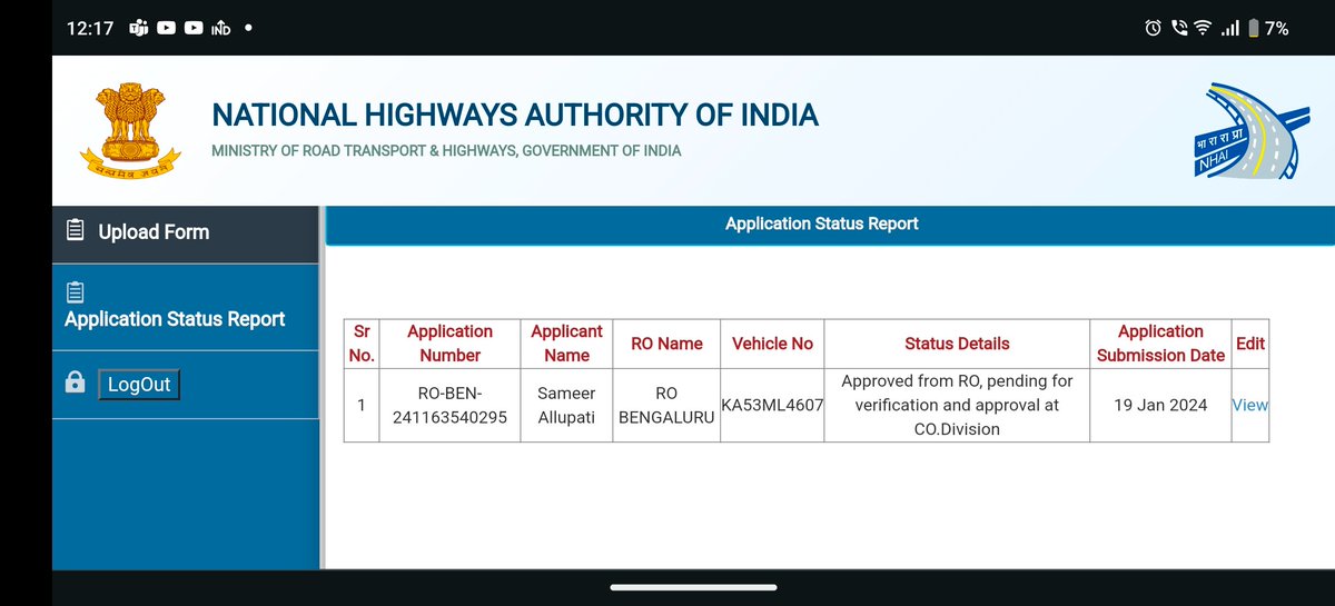 SameerAllupati's tweet photo. @NHAI_Official @nitin_gadkari @NHAI_Official 

Could you please look into my exempted Fastag tag request RO-BEN-241163540295

It been two months the status is waiting for approval.

 I am a wheelchair user. https://t.co/02QIyOSo6p