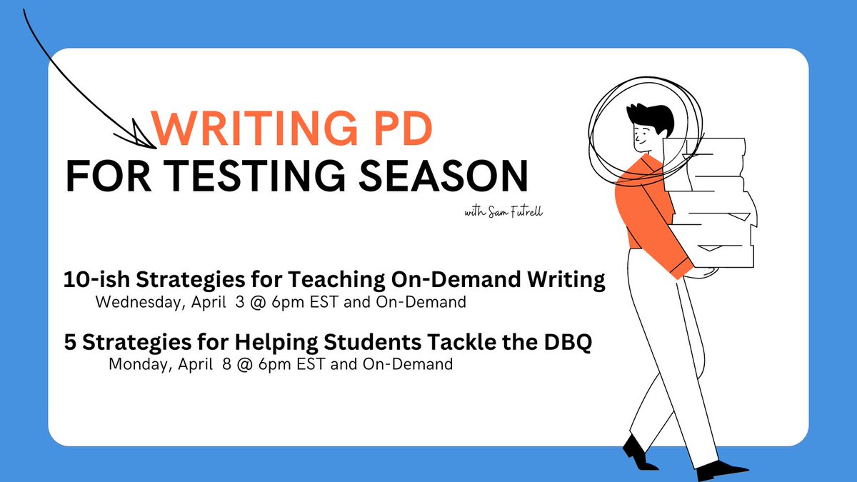 Excited to run some writing PD with @MovingWriters this testing season!! 🎉🤓 movingwriterspd.gumroad.com/l/hybyrc movingwriterspd.gumroad.com/l/xeduw #sschat #edchat #dbq #education #learninganddevelopment