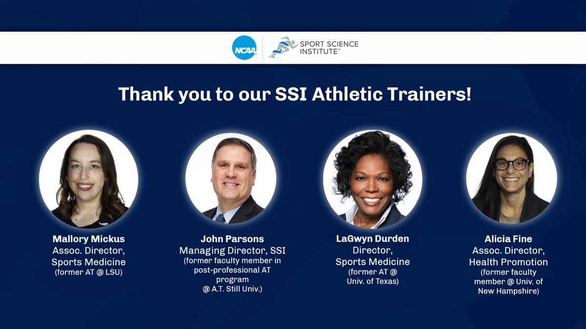 👏 As we near the end of #NationalAthleticTrainerMonth, we would like to give a quick shout out to our own ATs here at @NCAA_SSI. We appreciate all you to help support our membership as they care for student-athletes. 👏