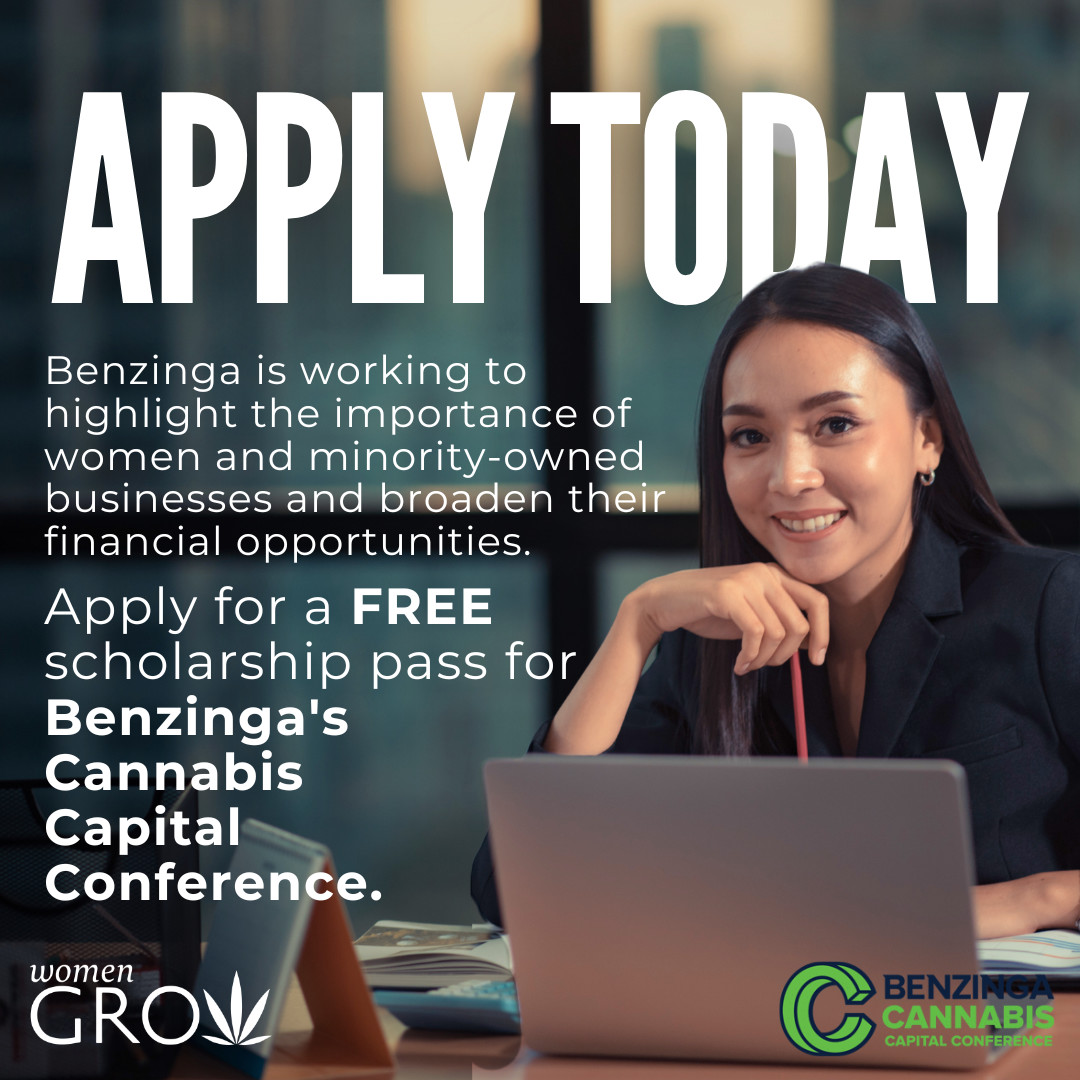 We've partnered with Benzinga to offer a full scholarship for the Cannabis Capital Conference to those who have not had one in the past Apply today: bit.ly/3IHnWUP 🔗