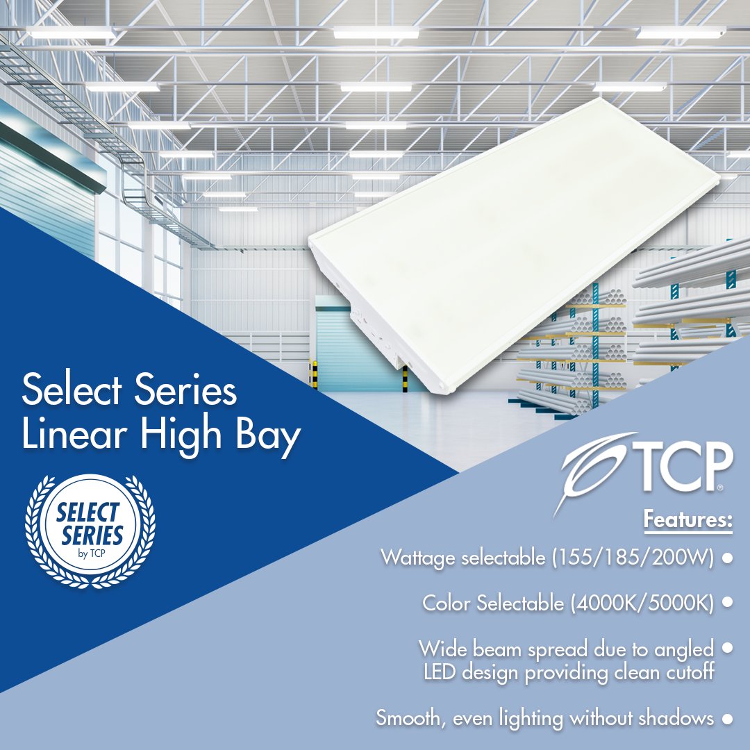 TCPLighting's tweet image. Back by popular demand! The same HB Series high bays our customers all know and love, but leveled up - now offering more flexibility with selectable wattage and color options.