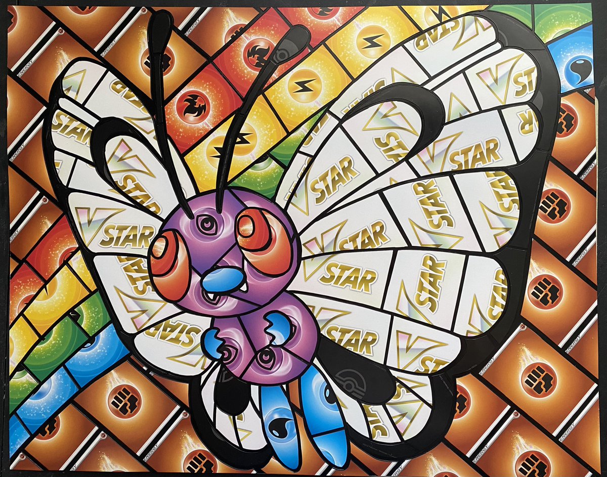 Just finished this 16x20 commission of a butterfree with rainbow.