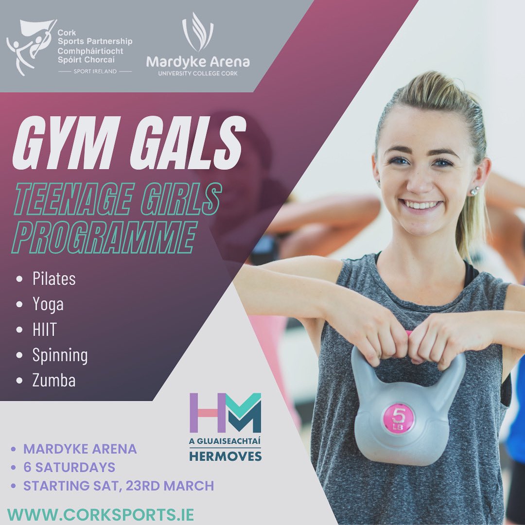 Fancy testing out the gym? 💪🏼   @CorkSports have put together a fantastic Her Moves programme welcoming young girls to try exciting gym classes from yoga and pilates to HIIT and spinning classes.🙌🏻   See more here: corksports.ie/latest-news/gy…   #HerMoves #FindSomethingThatMovesYou