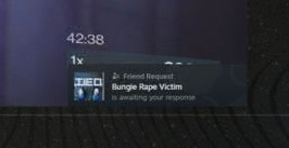 JakeParkerLIVE's tweet photo. Yeah, I'm going to call this out.

This behavior towards a dev in the middle of a livestream is disgusting; and these are only a few of the ones I was able to find across Twitter among the other ones that were seen live.

How awful a person are you to do this to a Bungie dev for simply showcasing upcoming content they're excited to give you for free? Not to mention fail to realize that the friend request just provided your Steam ID to Bungie which will likely result in a permanent account ban?

Do. Better.
