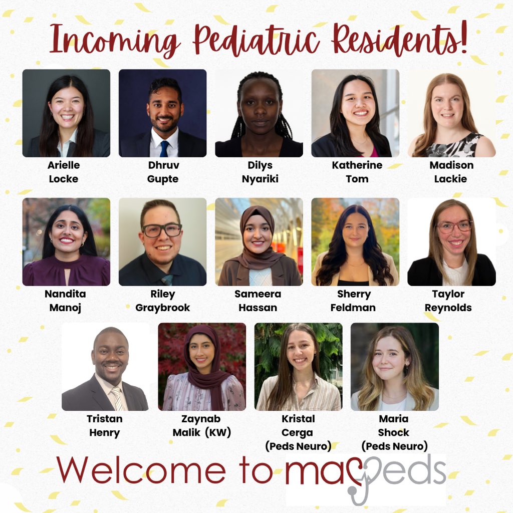 ♥️🤍Welcome to MacPeds!🤍♥️ To our incoming PGY1 cohort…. We are so excited for you to join us in July!