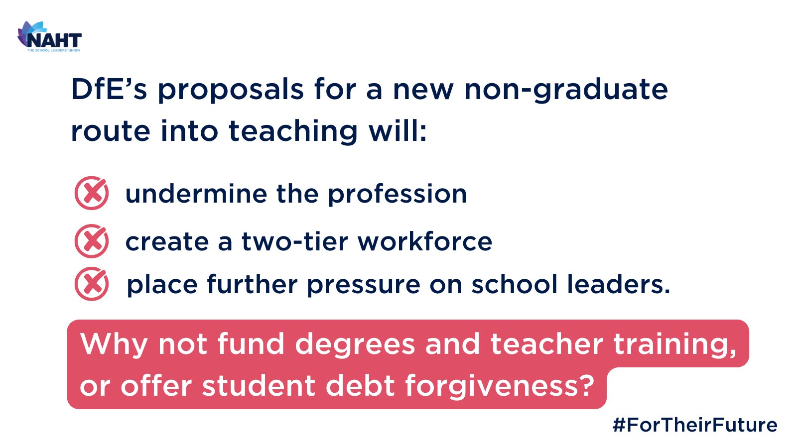 NAHT on X: &ldquo;Government wants to create a new non-graduate route 