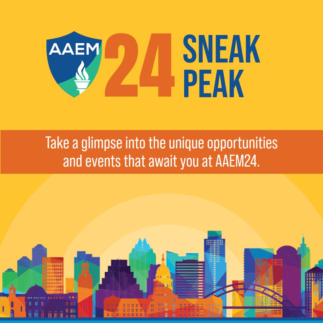 AAEMRSA's tweet photo. Excitement is building for #AAEM24, and we can't wait to share the array of exhilarating experiences and unique opportunities that await you.
Elevate your practice. Register for AAEM24 today: https://t.co/QWL2ytbK44
#EmergencyMedicine #ScientificAssembly https://t.co/GLXejWzTnX