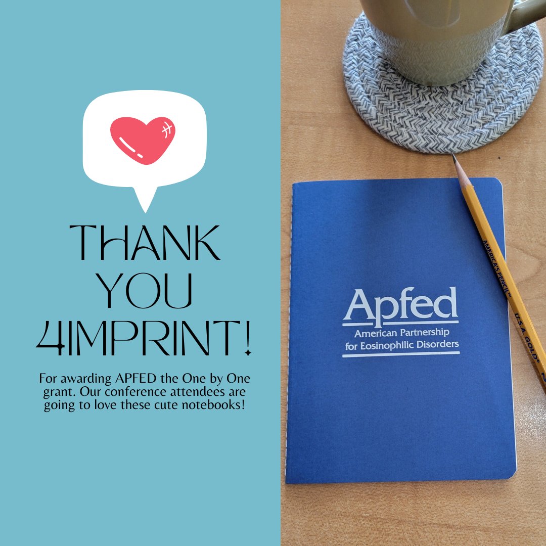 APFEDorg's tweet photo. Collaboration and partnership building are integral to APFED's mission. Thank you, 4Imprint, for supporting our annual EOS Patient Conference, which will be held July 11-13 at The Bethesdan Hotel.
#apfed #partnerships #community_building https://t.co/PWVTKYa5DX